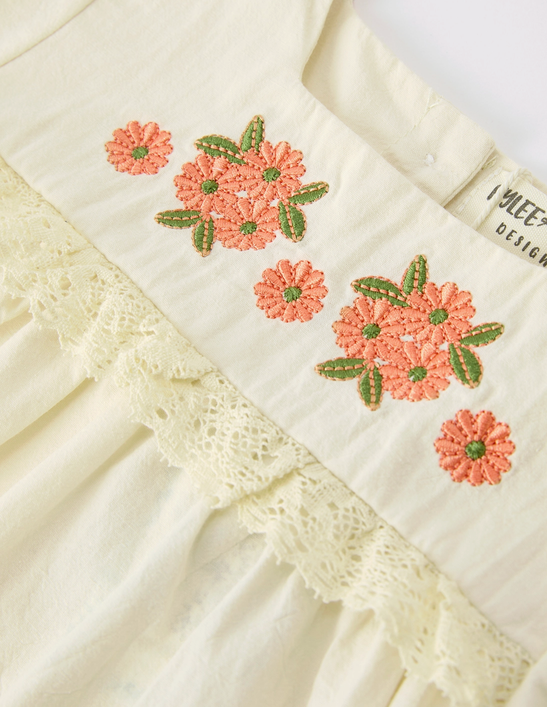 Summer Embroidered Lace Baby Top Bloomer Set