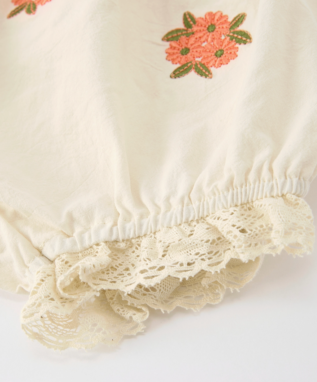 Summer Embroidered Lace Baby Top Bloomer Set